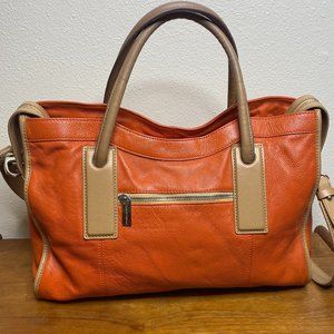 CHARLES JOURDAN 'Kaula' Pebble Leather Satchel/ Tote